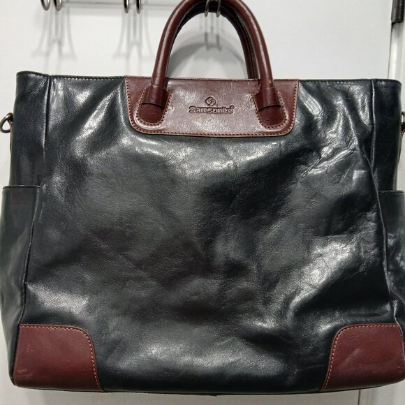 Samsonite Vintage Leather Overnight Bag - Picture 1 of 9